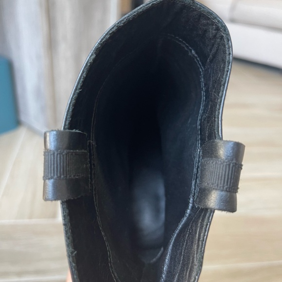 Kate Spade Black Leather Stacked Heel mid Calf Ankle Boots - Picture 9 of 12